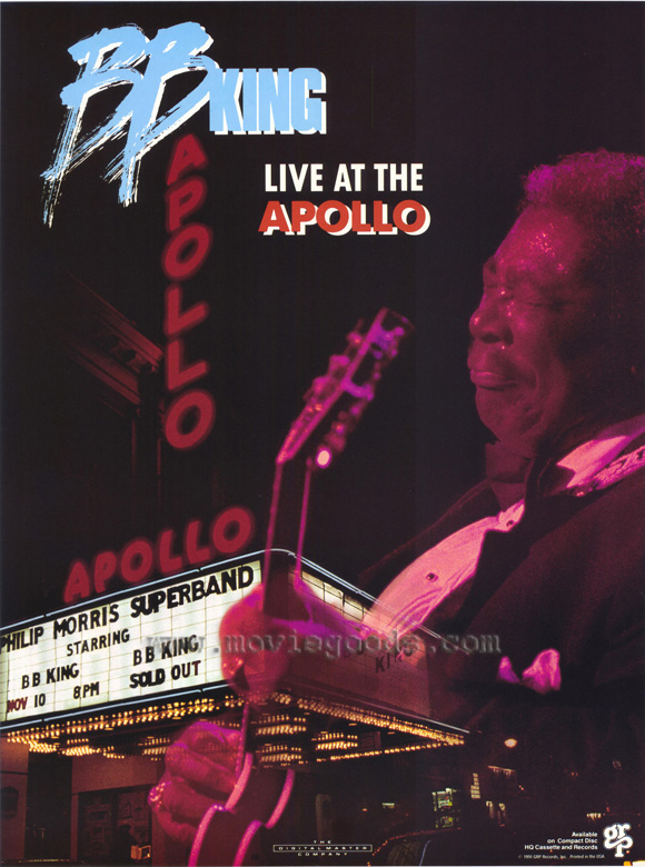 B.B. KING LIVE AT THE APOLLO Movie POSTER 27x40 | EBay